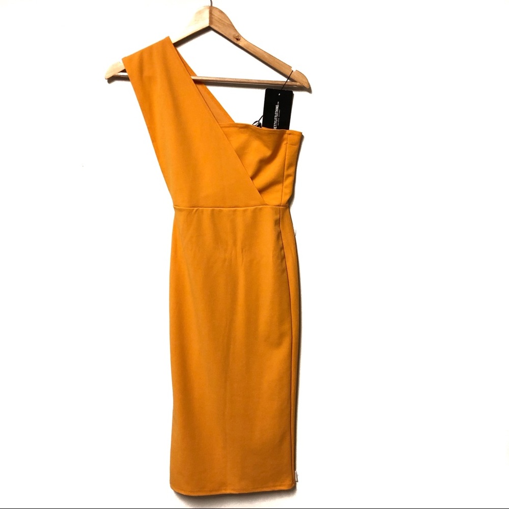 One Shoulder Draped Midi Dress - Picture 6 of 6